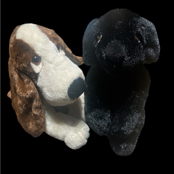 Golden Bear Co 9” Plush Sad Puppy Dogs Set Basset Hound Black Lab Stuffed Toy - Picture 3 of 13